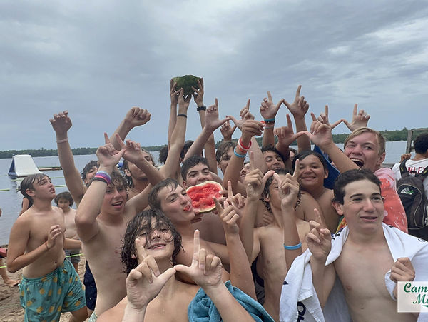 Campers enjoy beach activities in Eagle River, Wisconsin
